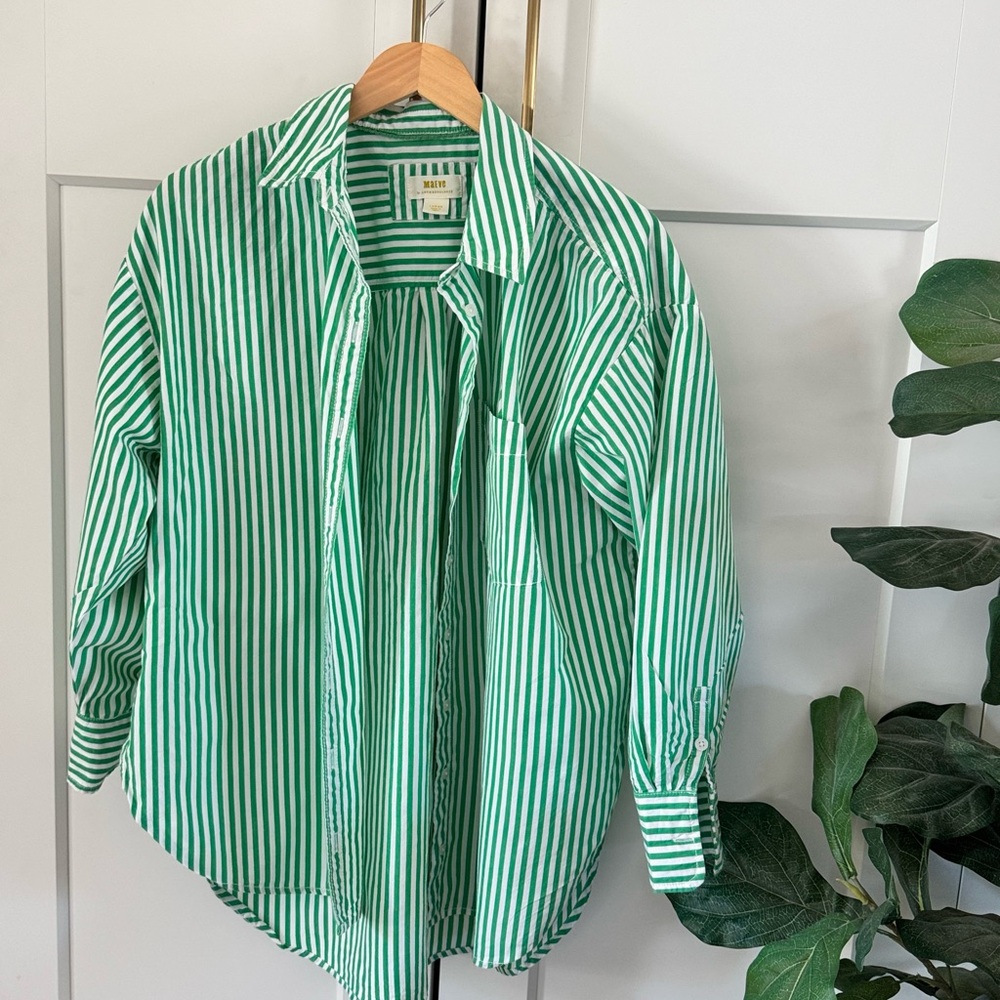 Maeve Green Striped Blouse